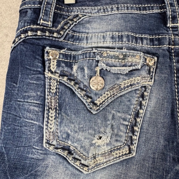 MISS ME Mid Rise Boot Women's 29 Faded Blue Boot Cut Jeans - Picture 9 of 16